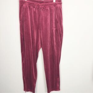 VICTORIA’S SECRET PINK | Burgundy Velour Zip Ankle Jogger Sweats Women’s Size L